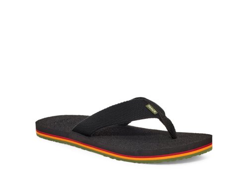 Sanuk Beer Cozy Stacker Webbing - Sanuk Flip Flops Mens Black - Philippines RCPJBG956